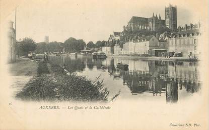 CPA FRANCE 89 "Auxerre,  les quais et  la cathédrale"