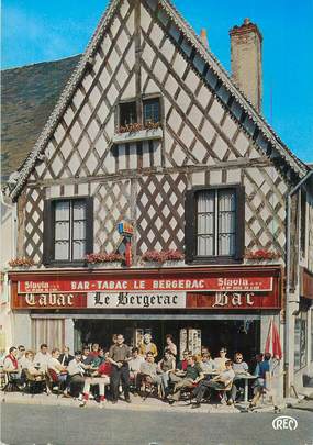 CPSM FRANCE 18 "Aubigny sur Nere, bar tabac Le Bergerac"