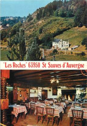 CPSM FRANCE 63 "Saint Sauves d'Auvergne, hôtel restaurant Les Roches"