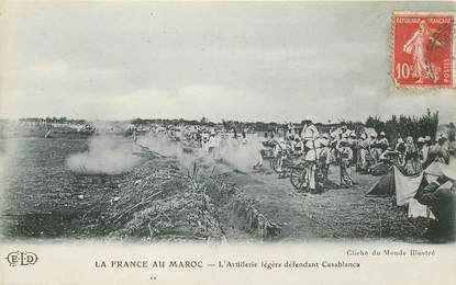 CPA MAROC "L'Artillerie défendant Casablanca"