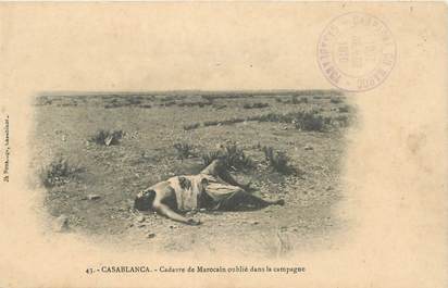 CPA MAROC "Casablanca, Cadavre de marocain oublié dans les campagnes"