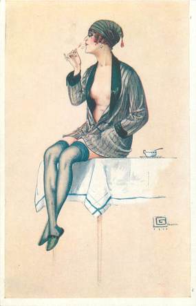 CPA FEMME dessinée