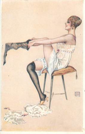 CPA FEMME dessinée