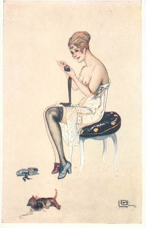 CPA FEMME dessinée