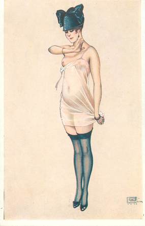 CPA FEMME dessinée