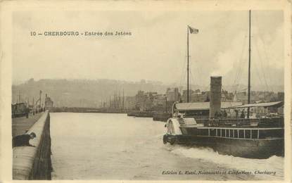 CPA FRANCE 50 "Cherbourg, entrée des Jetée"