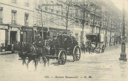CPA FRANCE 75012 "Paris, avenue Daumesnil" / INONDATION DE 1910