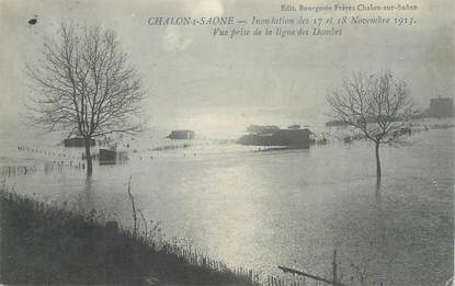 CPA FRANCE 71 "Chalon sur Saone, vue prise de la ligne des Dombes" / INONDATION 1913
