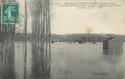 CPA FRANCE 28 "Environs de Nogent Le Roi, vue prise de la Bretèche, prairires" / INONDATION 1910