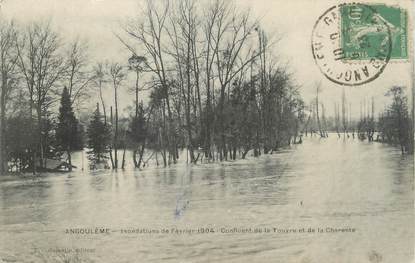 CPA FRANCE 16 "Angoulème, confluent de la Touyre et de la Charente" / INONDATION 1904