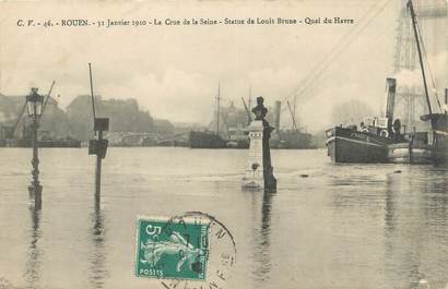 CPA FRANCE 76 "Rouen, quai du Havre" / INONDATION 1910