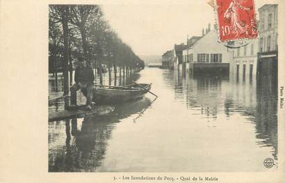 CPA FRANCE 78 "Pecq, quai de la mairie" / INONDATION 1910