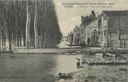 CPA FRANCE 91 "Corbeil, la pêcherie" / INONDATION 1910