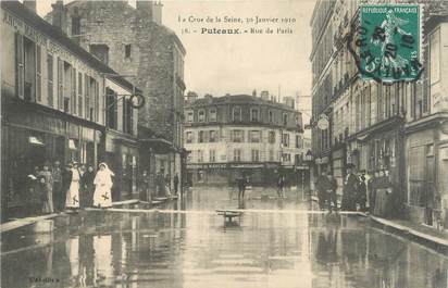 CPA FRANCE 92 "Puteaux, rue de Paris" / INONDATION 1910