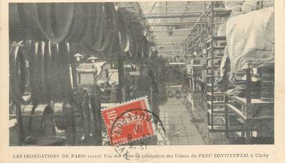 CPA FRANCE 92 "Clichy, usines du pneu continental" / INONDATION 1910