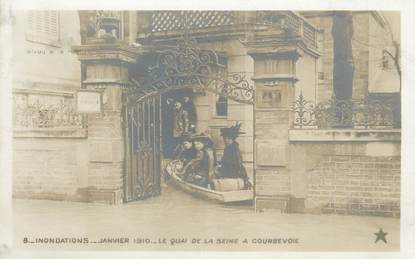 CPA FRANCE 92 "Courbevoie, le quai de la seine" / INONDATION 1910