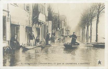 CPA FRANCE 92 "Asnières, le quai de Courbevoie" / INONDATION 1910