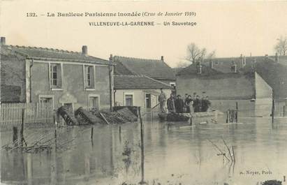 CPA FRANCE 92 "Villeneuve La Garenne, un sauvetage" / INONDATION 1910