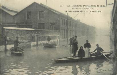 CPA FRANCE 92 "Levallois Perret, la rue Cavé" / INONDATION 1910