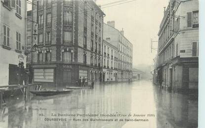 CPA FRANCE 92 "Courbevoie, rue des blanchisseurs et de Saint Germain" / INONDATION 1910