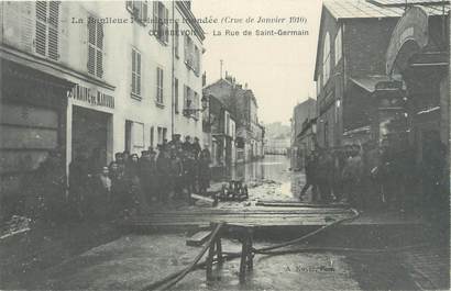 CPA FRANCE 92 "Courbevoie, la rue Saint Germain" / INONDATION 1910