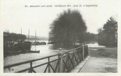 CPA FRANCE 92 "Boulogne sur Seine, quai du 4 septembre" / INONDATION 1910