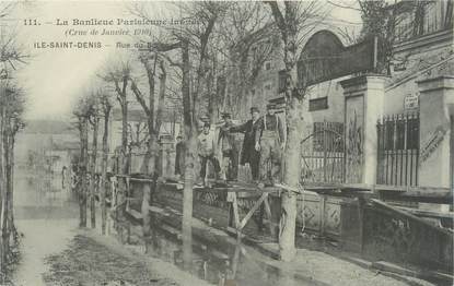 CPA FRANCE 93 "Ile Saint Denis, rue du Boccage " / INONDATION 1910