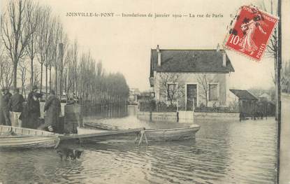 CPA FRANCE 94 "Joinville le Pont, la rue de Paris" / INONDATION 1910