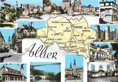 / CPSM FRANCE 03 "Allier" / CARTE GEOGRAPHIQUE