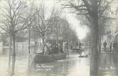 CARTE PHOTO FRANCE 94 "La Varenne, rue du Bac" / INONDATION 1910