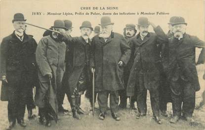CPA FRANCE 94 "Ivry, Monsieur Lépine donne des indicationq à Monsieur Fallières" / INONDATION 1910