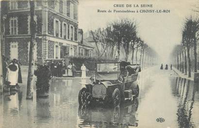 CPA FRANCE 94 "Choisy le Roi, route de Fontainebleau" / INONDATION 1910