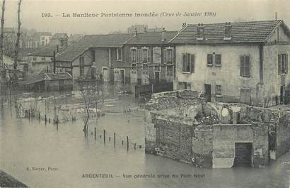 CPA FRANCE 95 "Argenteuil, vue générale prise du pont neuf" / INONDATION 1910