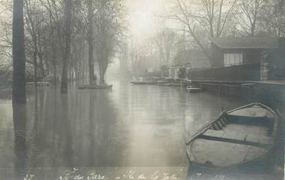 CARTE PHOTO FRANCE 75 "Paris, Ile de la Jatte" / INONDATION 1910