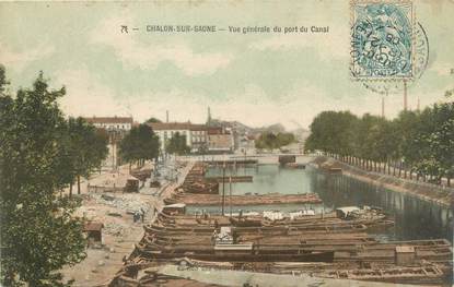 CPA FRANCE 71 "Châlon sur Saône, vue générale du port du canal"