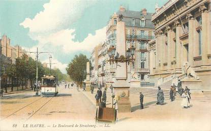 CPA FRANCE 76 "Le Havre, le boulevard de Strasbourg" / TRAMWAY