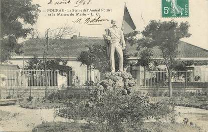/ CPA FRANCE 17 "Fouras, la statue de l'Amiral Pottier et la maison du Marin"