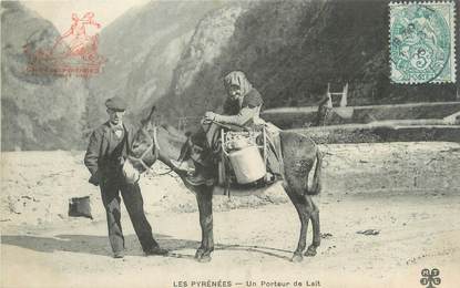 CPA FRANCE 65 "Les Pyrénnées, un porteur de lait" / METIER