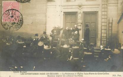 CPA FRANCE 75 "Paris, Les inventaires dans les Eglises, la Résistance à l'Eglise St Pierre du Gros Caillou"