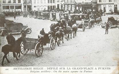 CPA BELGIQUE "Furnes, artillerie belge" / CACHET MILITAIRE