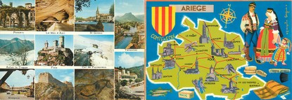 CPSM LIVRET FRANCE 09 "Ariège" / CARTE GEOGRAPHIQUE