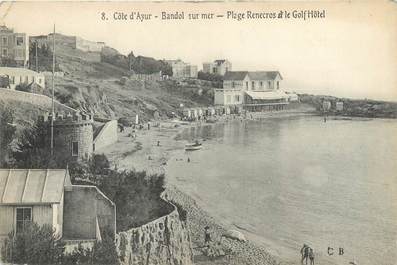 CPA FRANCE 83 "Bandol sur Mer, plage Renecros et le Golf Hôtel"