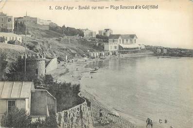 CPA FRANCE 83 "Bandol sur Mer, plage Renecros et le Golf Hôtel"