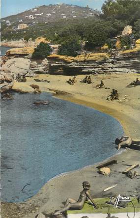 CPSM FRANCE 83 "L'Ile du Levant, plage des grottes" / NUDISTE