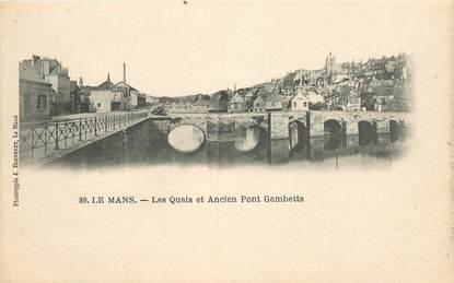 CPA FRANCE 72 "Le Mans, les Quais et ancien pont Gambetta" / PHOTOTYPIE J. BOUVERET