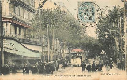 CPA FRANCE 83 "Toulon, le Bld de Strasbourg" / TRAMWAY