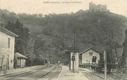 CPA FRANCE 12 "Najac, la gare et le chateau"