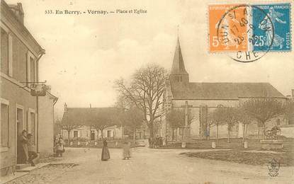CPA FRANCE 18 "Vornay, Place et Eglise"