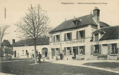 CPA FRANCE 18 "Vinon, Hotel du cheval Blanc et la Poste"