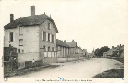 CPA FRANCE 18 "Nérondes, route de Blet, Ecole"